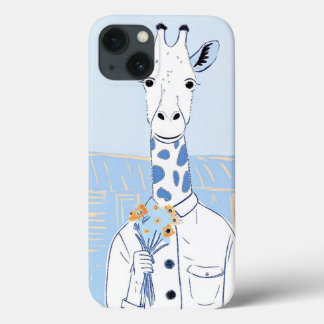 Cute giraffe light blue pop art