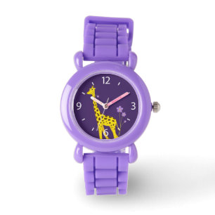 Cute Giraffe Lila Girl Girl Armbandsur