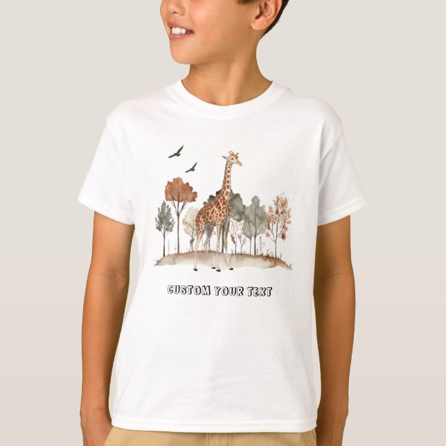 Cute Giraffe med anpassningsbar T Shirt (Framsida)