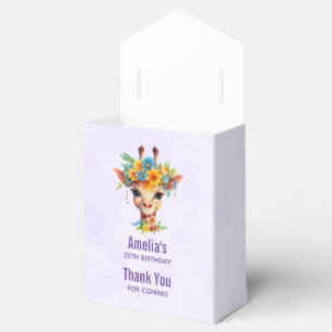 Cute Giraffe med Blommigt Krona Presentaskar