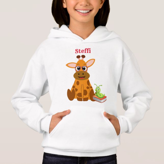 Cute Giraffe med glasögon T Shirt (Framsida)