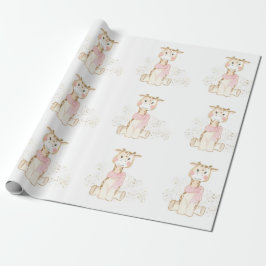 Cute Giraffe med guldfoil Flicka Shower Presentpapper
