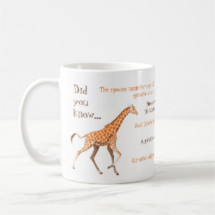 Cute Giraffe med Roligt Facts Mugg