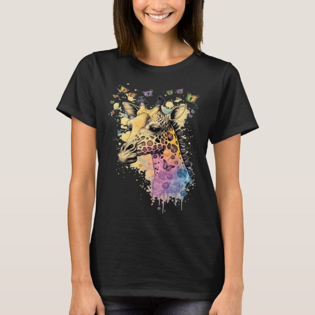 Cute Giraffe Men Women Kids  1 T Shirt (Framsida)