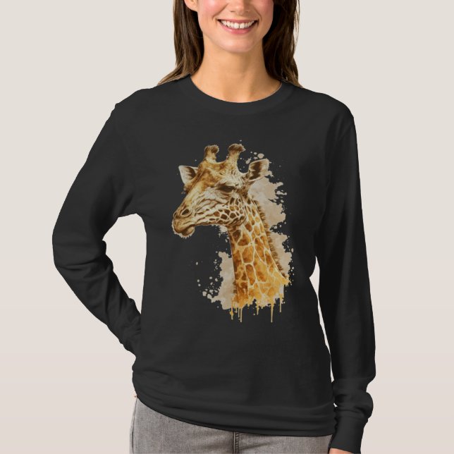 Cute Giraffe Men Women Kids  1 T Shirt (Framsida)