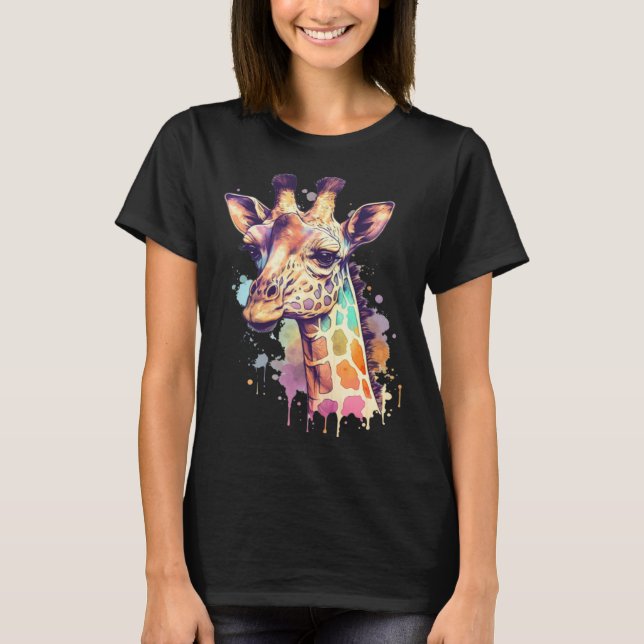 Cute Giraffe Men Women Kids T Shirt (Framsida)
