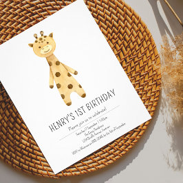 Cute Giraffe, minimalistisk inbjudan från barns fö