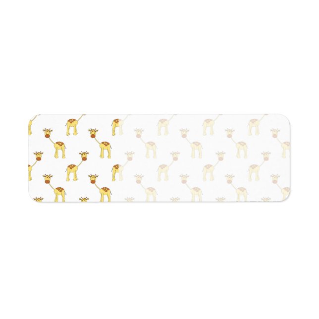 Cute Giraffe Mönster. Returadress Etikett (Framsidan)