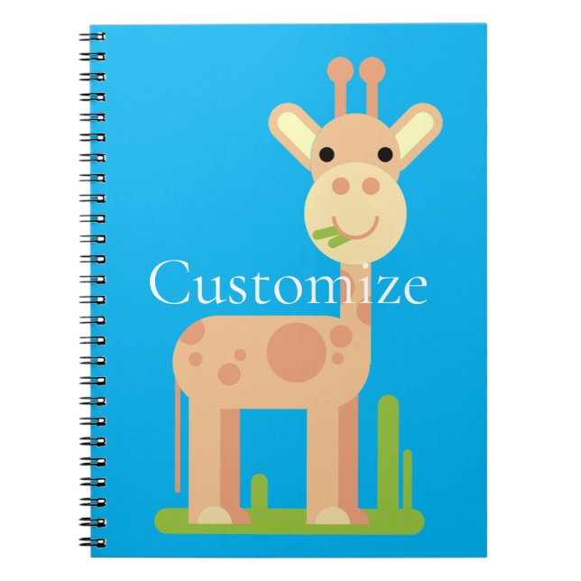 Cute Giraffe Munching Thunder_Cove Anteckningsbok (Framsidan)