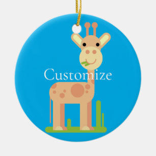 Cute Giraffe Munching Thunder_Cove Julgransprydnad Keramik
