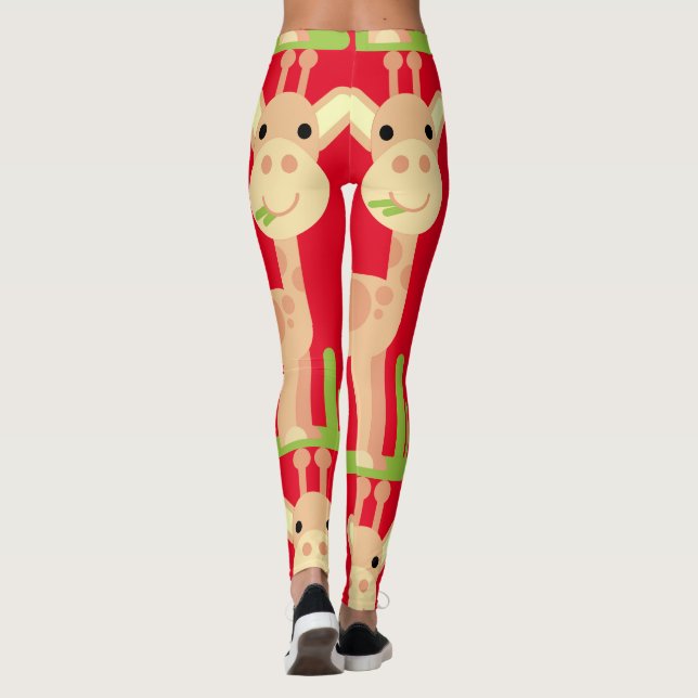 Cute Giraffe Munching Thunder_Cove Leggings (Baksida)