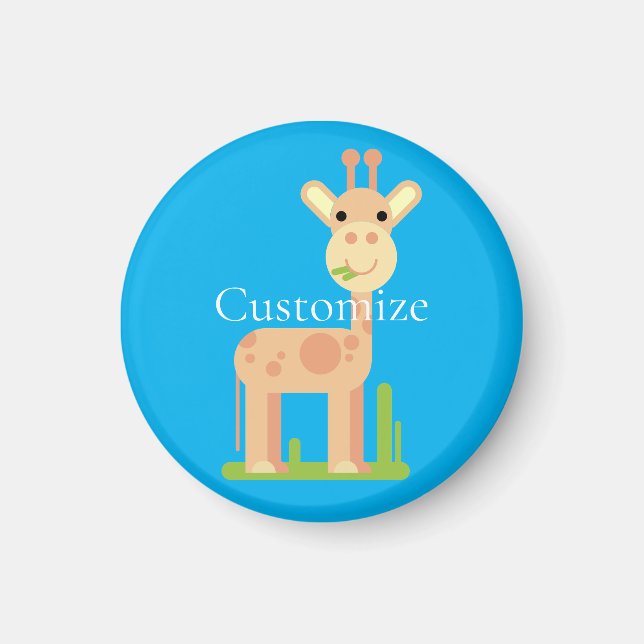Cute Giraffe Munching Thunder_Cove Magnet (Framsidan)