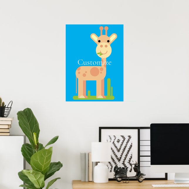 Cute Giraffe Munching Thunder_Cove Poster (Hemmakontoret)