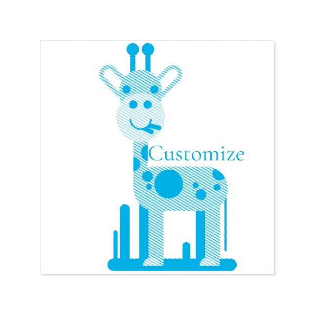Cute Giraffe Munching Thunder_Cove Självfärgande Stämpel (Design)
