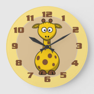 Cute Giraffe Nursery Stor Klocka