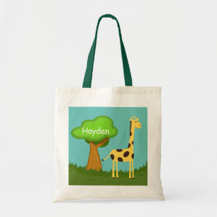Cute Giraffe och Träd Art Personlig Tote Bag Tygkasse