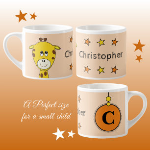 Cute giraffe orange gult med stjärnornas barn espressomugg