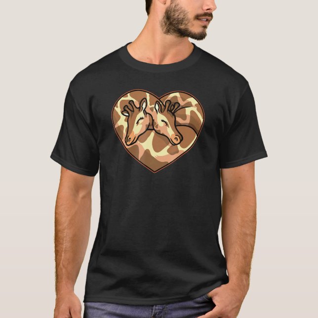 Cute Giraffe par Heart Shape Kärlek Animals T Shirt (Framsida)
