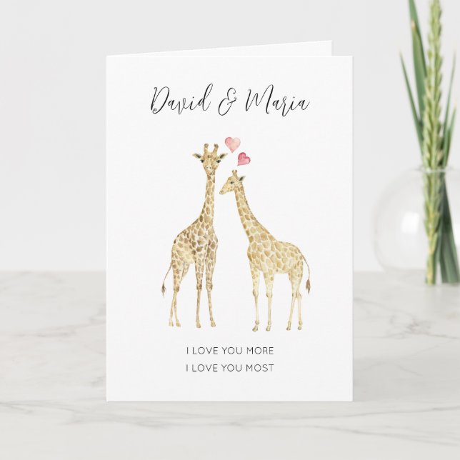 Cute Giraffe par Kärlek du mer citat Kort (Framsida)