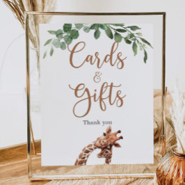 Cute giraffe party-kort och presentkort poster