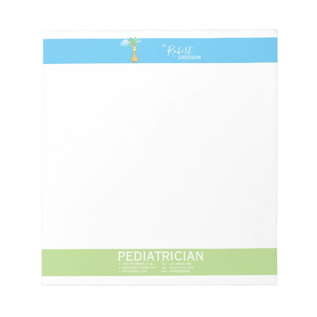 Cute Giraffe Pediatrician/Pediatrician Anteckningsblock (Framsida)