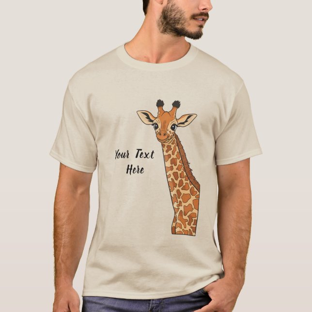 Cute Giraffe Personalized T Shirt (Framsida)