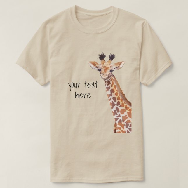 Cute Giraffe Personlig T Shirt (Design framsida)