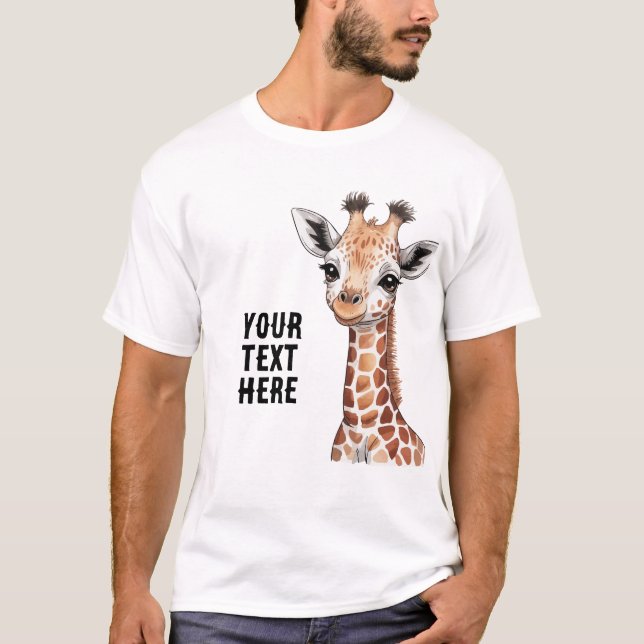 Cute Giraffe Personlig T-Shirt (Framsida)