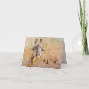 Cute Giraffe Photo Modern Watercolor Animal Anteckningskort