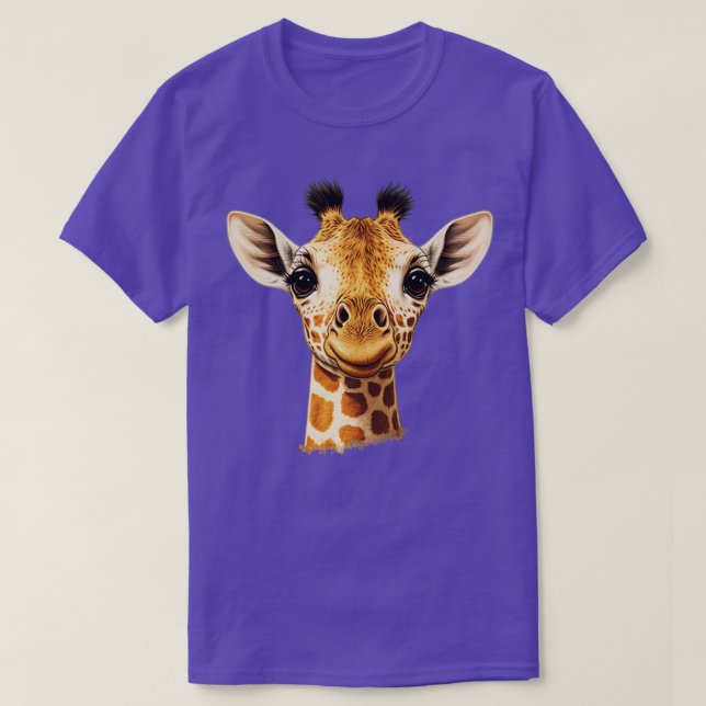 Cute Giraffe Porträtt T Shirt (Design framsida)