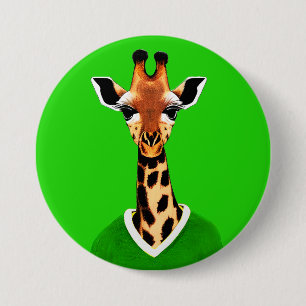 Cute Giraffe som bar en Grönt sötare Knapp