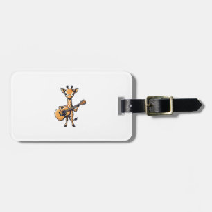 Cute Giraffe spelar Guitar Giraffes Musician Musi Bagagebricka