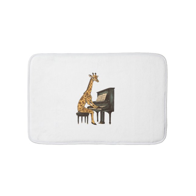 Cute Giraffe spelar Piano Giraffes Musician Music Badrumsmatta (Framsidan)