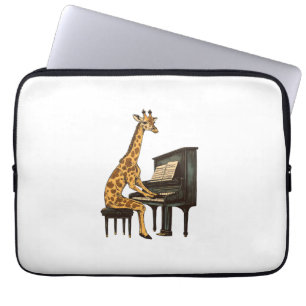 Cute Giraffe spelar Piano Giraffes Musician Music Laptop Fodral