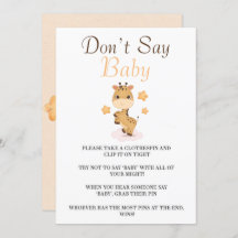 Cute Giraffe Stars säger inte Baby-kort