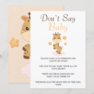 Cute Giraffe Stars säger inte Baby-kort