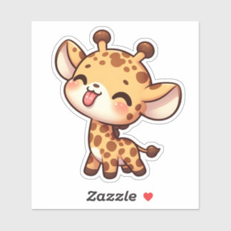 Cute Giraffe Stickar Tunga Klistermärken