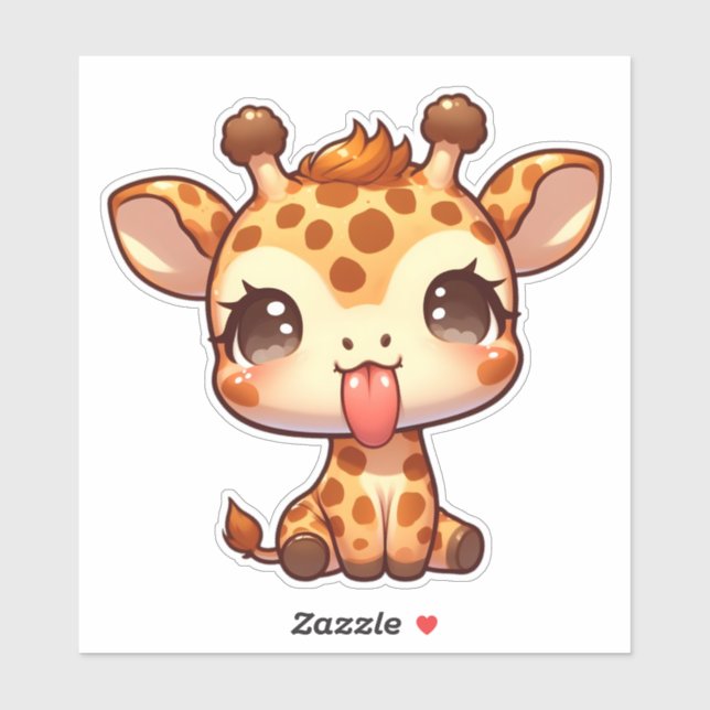 Cute Giraffe Stickar Tunga Klistermärken (Ark)