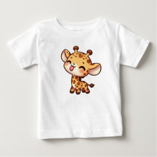 Cute Giraffe Stickar Tunga T Shirt