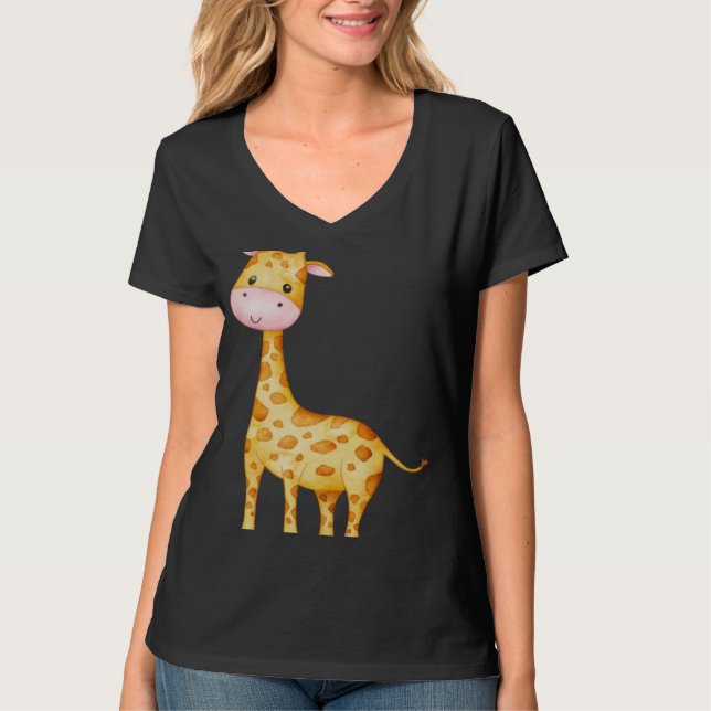 Cute Giraffe T Shirt (Framsida)