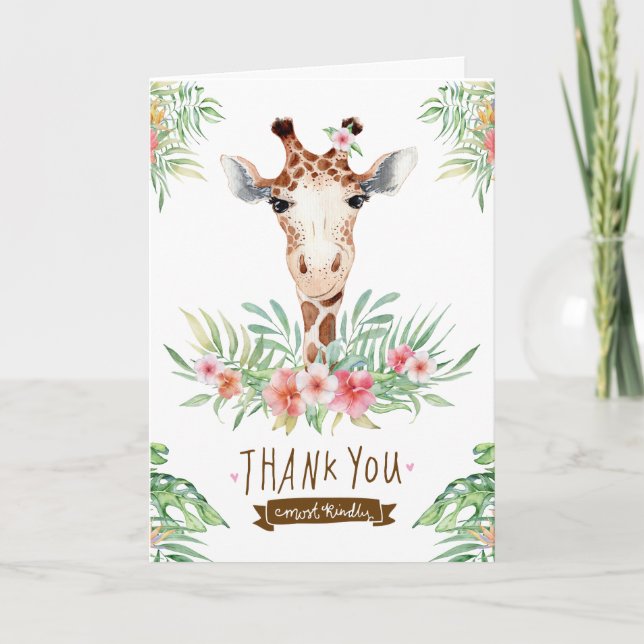 Cute Giraffe Tack Kort (Framsida)