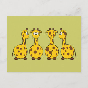 Cute Giraffe Tecknad Vykort