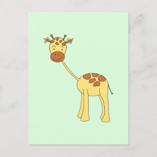 Cute Giraffe. Tecknad. Vykort