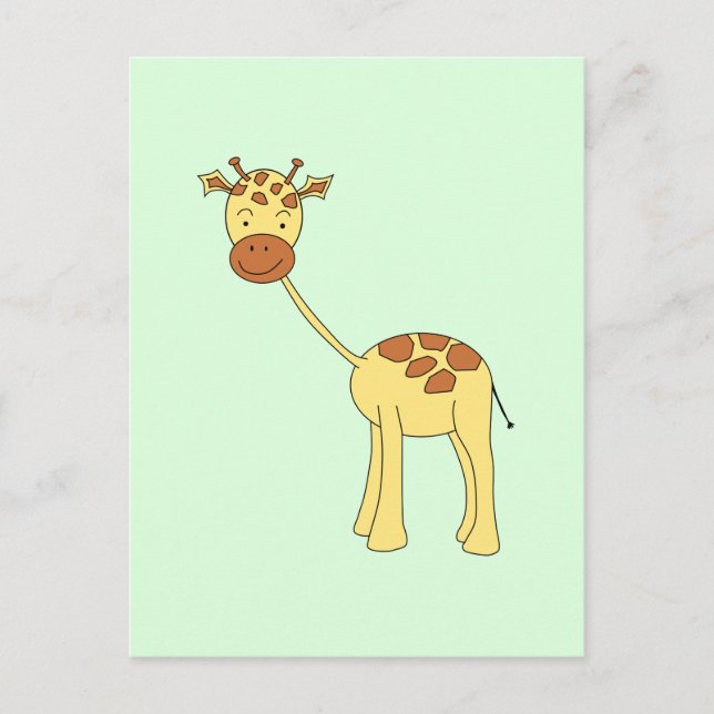 Cute Giraffe. Tecknad. Vykort (Framsida)