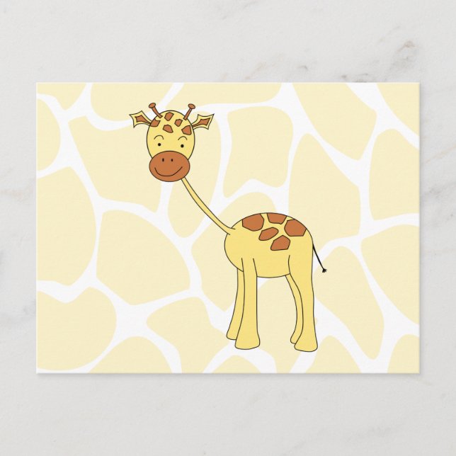 Cute Giraffe. Tecknad. Vykort (Framsida)