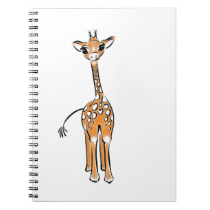 Cute giraffe teckning anteckningsbok med spiral