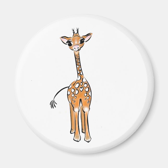 Cute giraffe teckning magnet (Framsidan)
