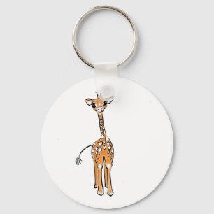 Cute giraffe teckning nyckelring
