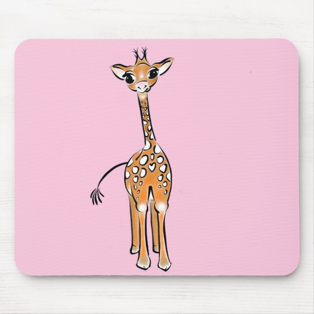 Cute giraffe teckning rosa musmatta (Framsidan)
