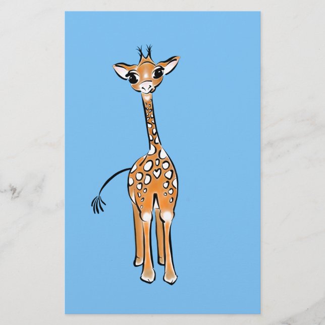 Cute Giraffe teckning, safari-djur (Framsida)